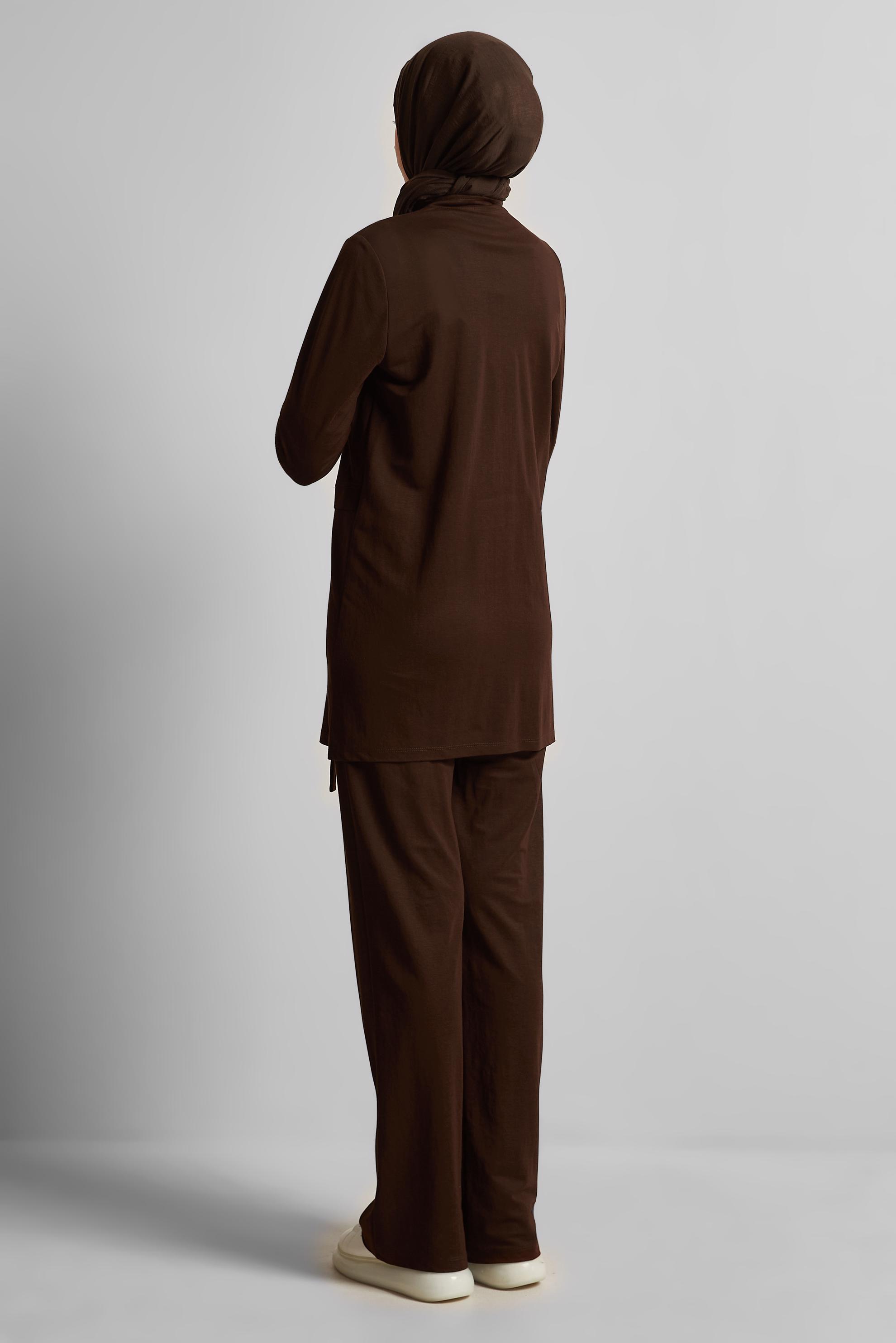 Vêtements hijab BRUN ENSEMBLE DE SURVÊTEMENT EN VISCOSE 45743