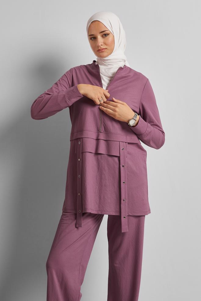 Vêtements hijab ROSE ENSEMBLE DE SURVÊTEMENT EN VISCOSE 45743 - ALVİNA