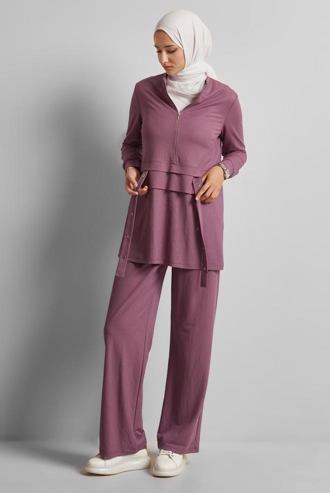 Vêtements hijab ROSE ENSEMBLE DE SURVÊTEMENT EN VISCOSE 45743 - ALVİNA