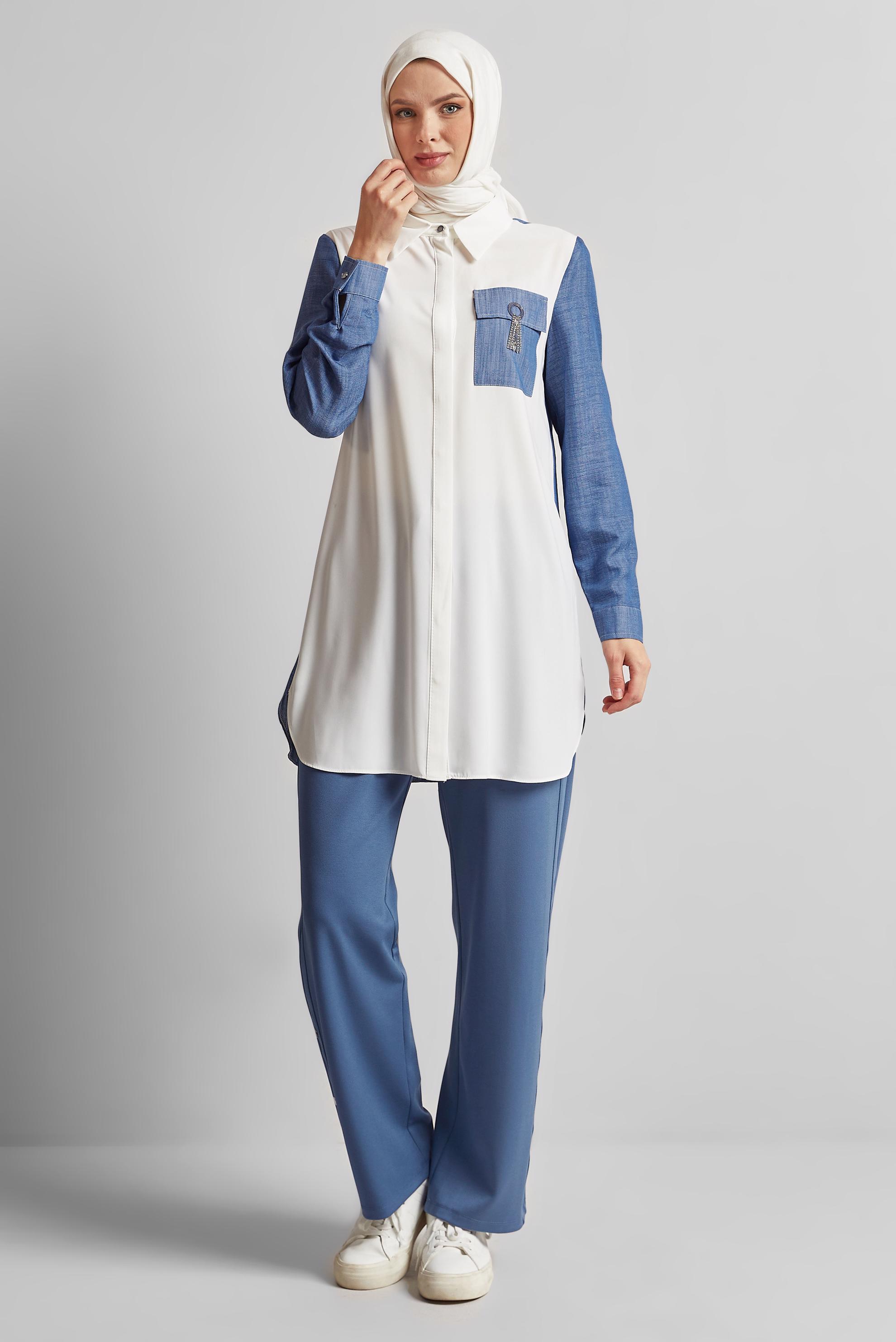 Tesettür giyim LACİVERT BELİ LASTİKLİ EŞOFMAN PANTOLON 70884