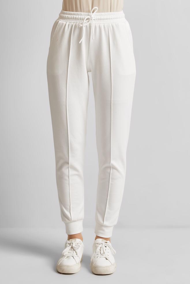 Hijab clothing WHITE ELASTIC WAIST TRACKSUIT PANTS 70885 - ALVİNA