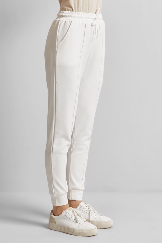Hijab clothing WHITE ELASTIC WAIST TRACKSUIT PANTS 70885 - ALVİNA