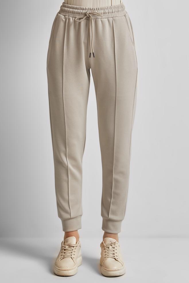 Hijab clothing BEIGE ELASTIC WAIST TRACKSUIT PANTS 70885 - ALVİNA