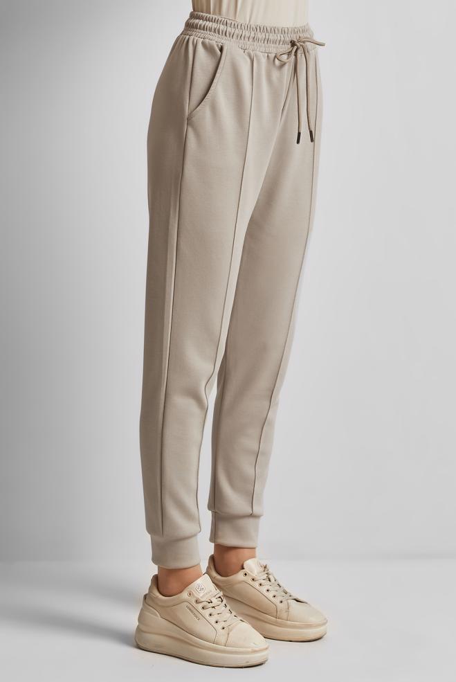 Hijab clothing BEIGE ELASTIC WAIST TRACKSUIT PANTS 70885 - ALVİNA