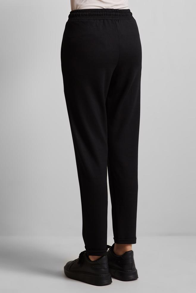 Hijab clothing BLACK ELASTIC WAIST TRACKSUIT PANTS 70886 - ALVİNA