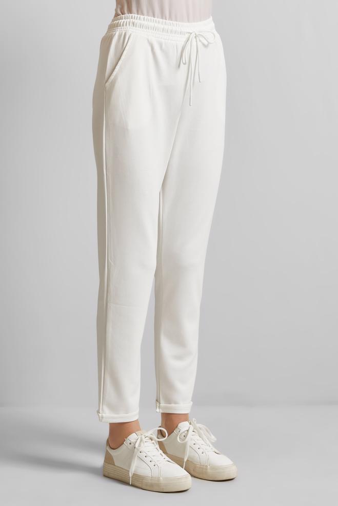 Hijab clothing WHITE ELASTIC WAIST TRACKSUIT PANTS 70886 - ALVİNA