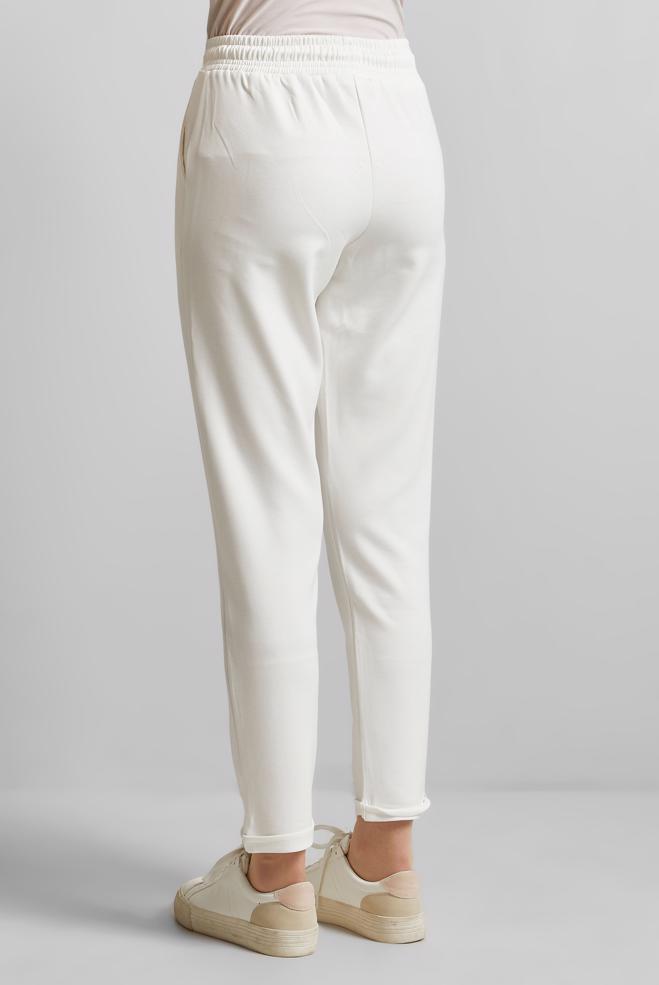 Hijab clothing WHITE ELASTIC WAIST TRACKSUIT PANTS 70886 - ALVİNA