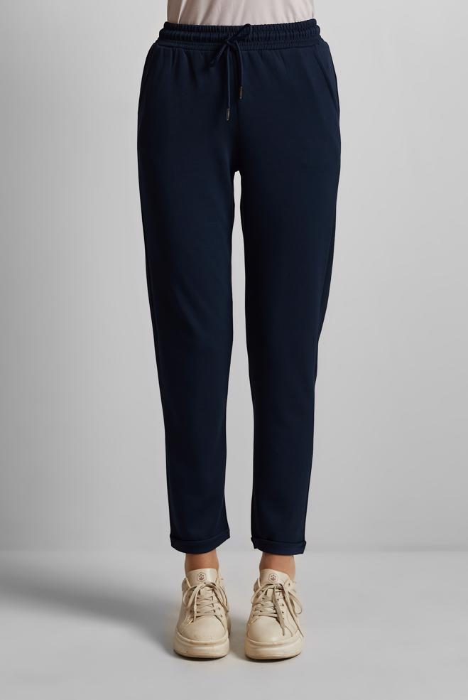 Hijab clothing NAVY BLUE ELASTIC WAIST TRACKSUIT PANTS 70886 - ALVİNA