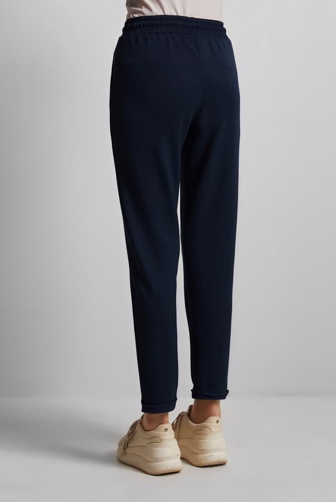 Hijab clothing NAVY BLUE ELASTIC WAIST TRACKSUIT PANTS 70886 - ALVİNA