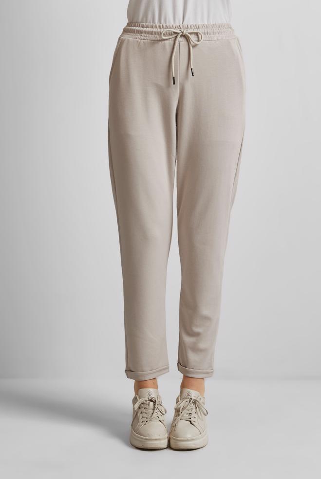 Hijab clothing BEIGE ELASTIC WAIST TRACKSUIT PANTS 70886 - ALVİNA