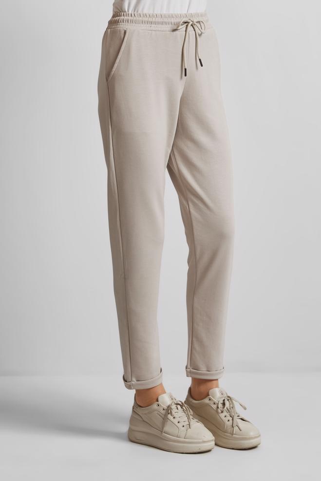 Hijab clothing BEIGE ELASTIC WAIST TRACKSUIT PANTS 70886 - ALVİNA