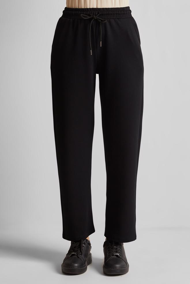 Hijab clothing BLACK ELASTIC WAIST TRACKSUIT PANTS 70887 - ALVİNA