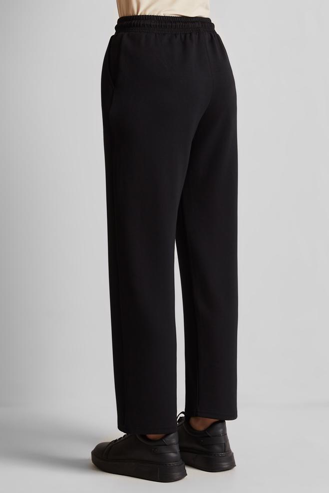 Hijab clothing BLACK ELASTIC WAIST TRACKSUIT PANTS 70887 - ALVİNA