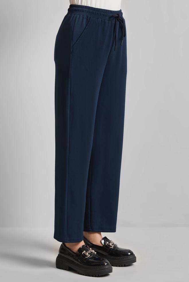 Hijab clothing NAVY BLUE ELASTIC WAIST TRACKSUIT PANTS 70887 - ALVİNA