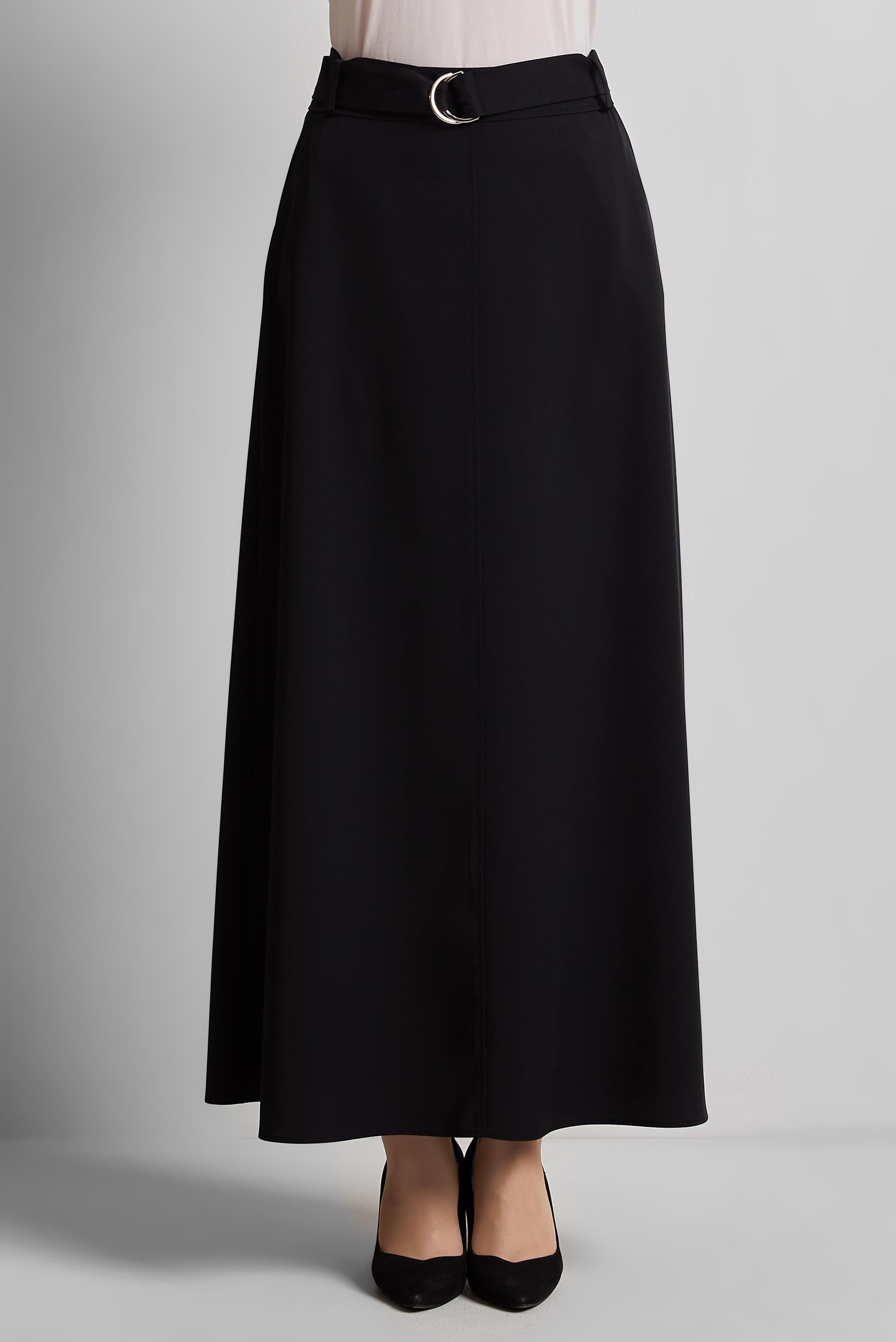 Tesettür giyim SİYAH KEMERLİ ETEK 60430