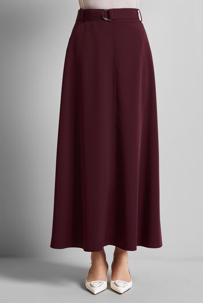 Hijab-Kleidung BURGUND ROCK MIT GÜRTEL 60430 - ALVİNA