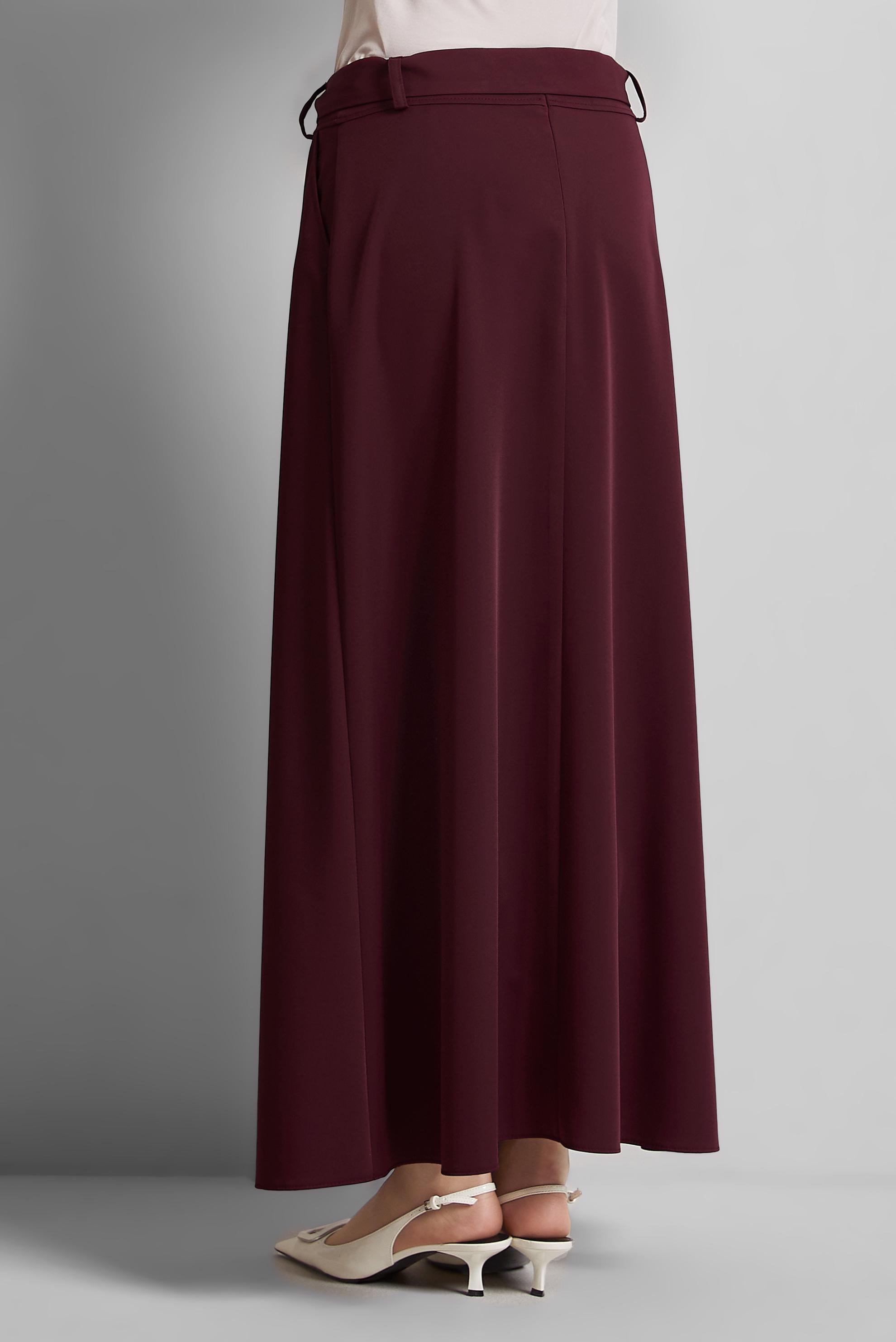 Tesettür giyim BORDO KEMERLİ ETEK 60430