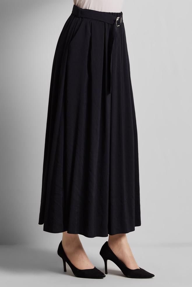 Hijab-Kleidung SCHWARZ GÜRTELROCK 60660  - ALVİNA