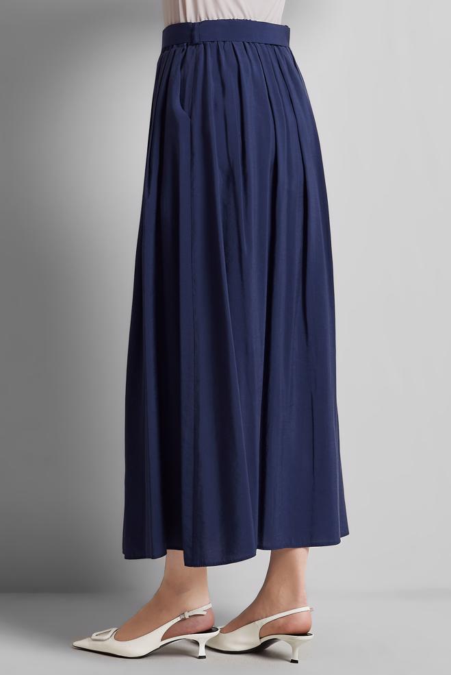 Hijab-Kleidung NAVY BLAU GÜRTELROCK 60660  - ALVİNA