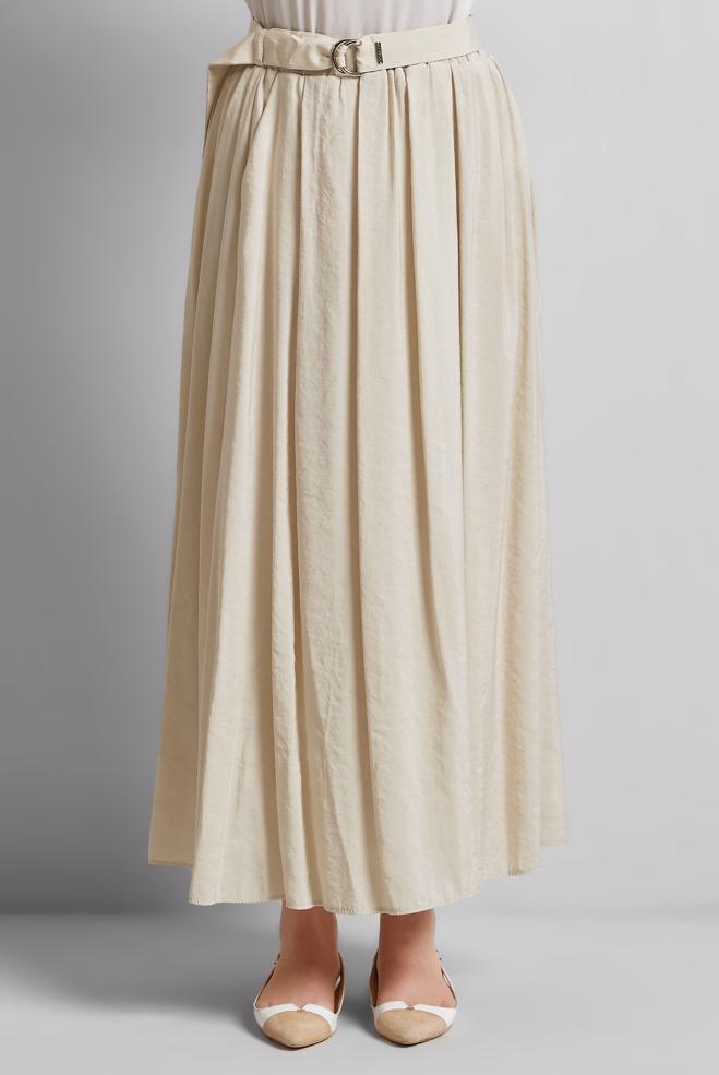 Hijab-Kleidung BEIGE GÜRTELROCK 60660  - ALVİNA