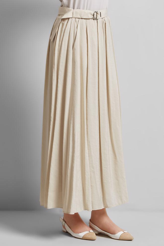 Hijab-Kleidung BEIGE GÜRTELROCK 60660  - ALVİNA