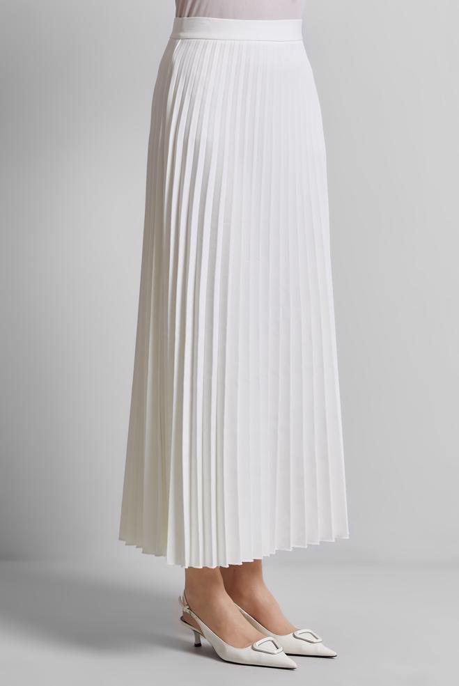 Hijab-Kleidung WEISS PLISSIERTER ROCK 60661 - ALVİNA