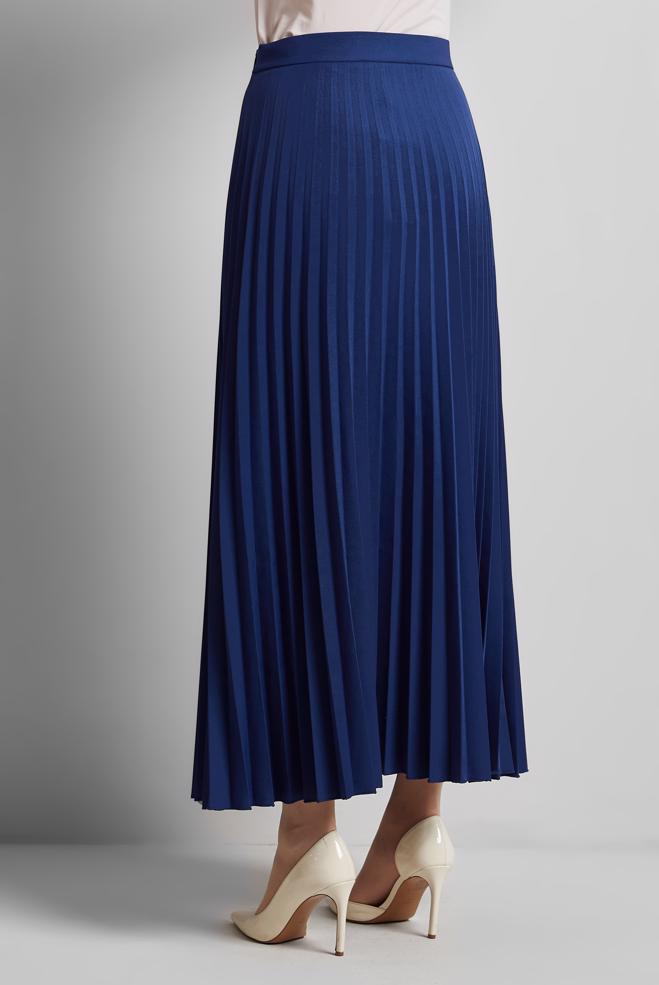 Hijab-Kleidung NAVY BLAU PLISSIERTER ROCK 60661 - ALVİNA