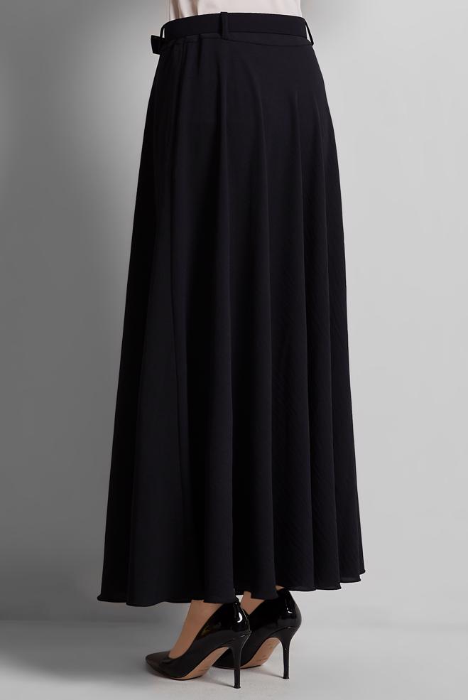 Hijab-Kleidung SCHWARZ ROCK MIT GÜRTEL 60662 - ALVİNA