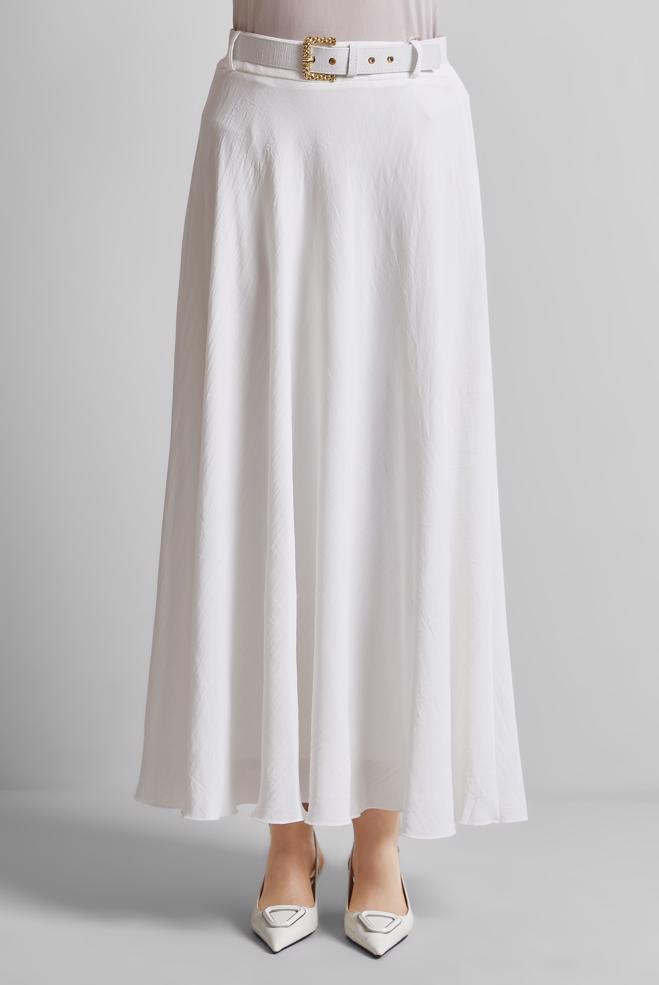 Hijab-Kleidung WEISS ROCK MIT GÜRTEL 60662 - ALVİNA
