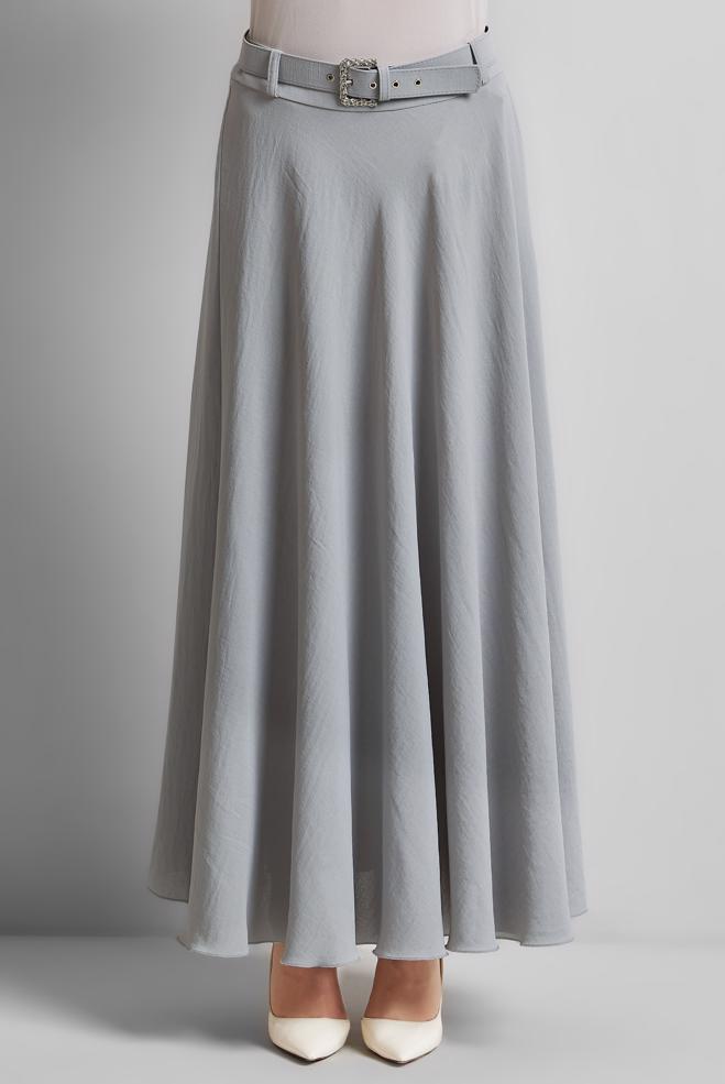 Hijab-Kleidung SILBER ROCK MIT GÜRTEL 60662 - ALVİNA