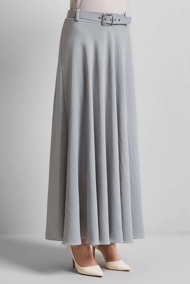 Hijab-Kleidung SILBER ROCK MIT GÜRTEL 60662 - ALVİNA