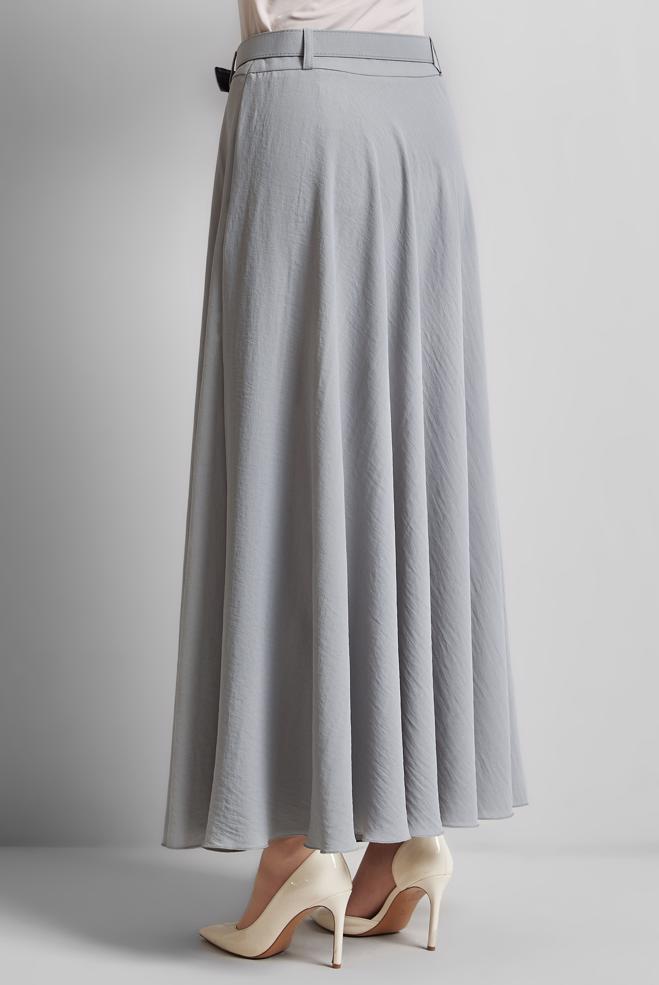 Hijab-Kleidung SILBER ROCK MIT GÜRTEL 60662 - ALVİNA