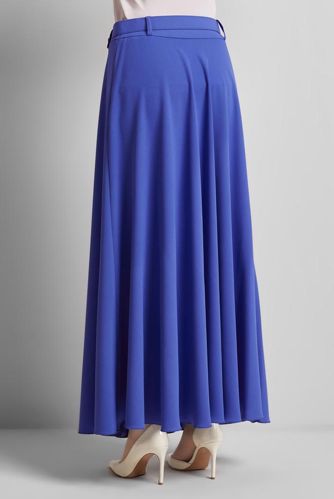 Hijab-Kleidung NAVY BLAU ROCK MIT GÜRTEL 60662 - ALVİNA