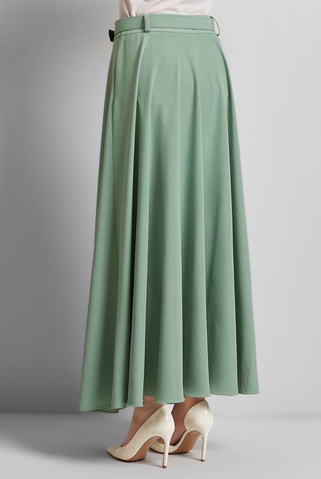 Hijab-Kleidung GRÜN ROCK MIT GÜRTEL 60662 - ALVİNA