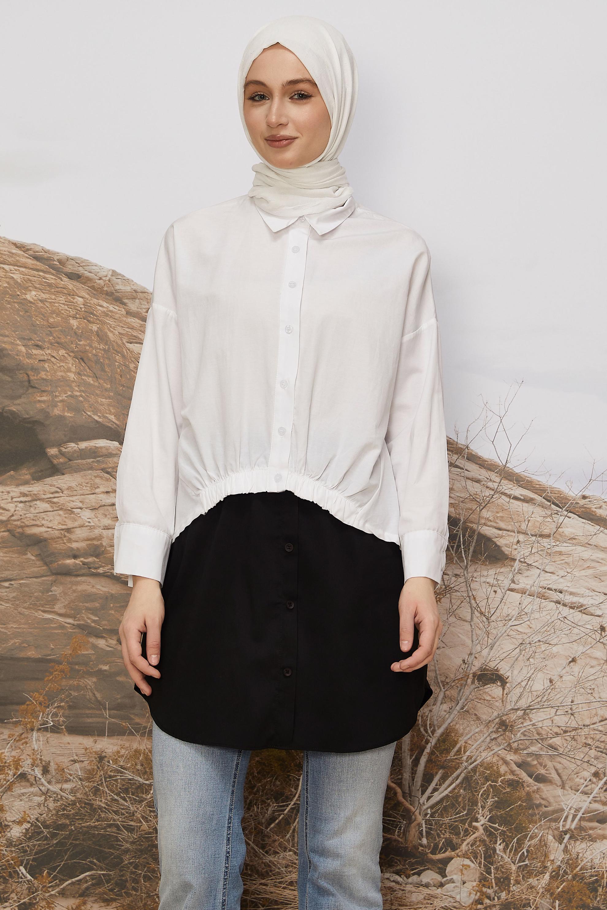 Tesettür giyim SİYAH GÖMLEK ETEK İÇLİK 60666