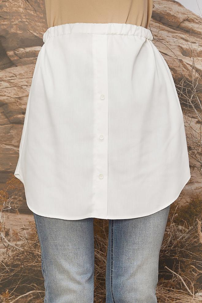 Tesettür giyim BEYAZ GÖMLEK ETEK İÇLİK 60666 - ALVİNA