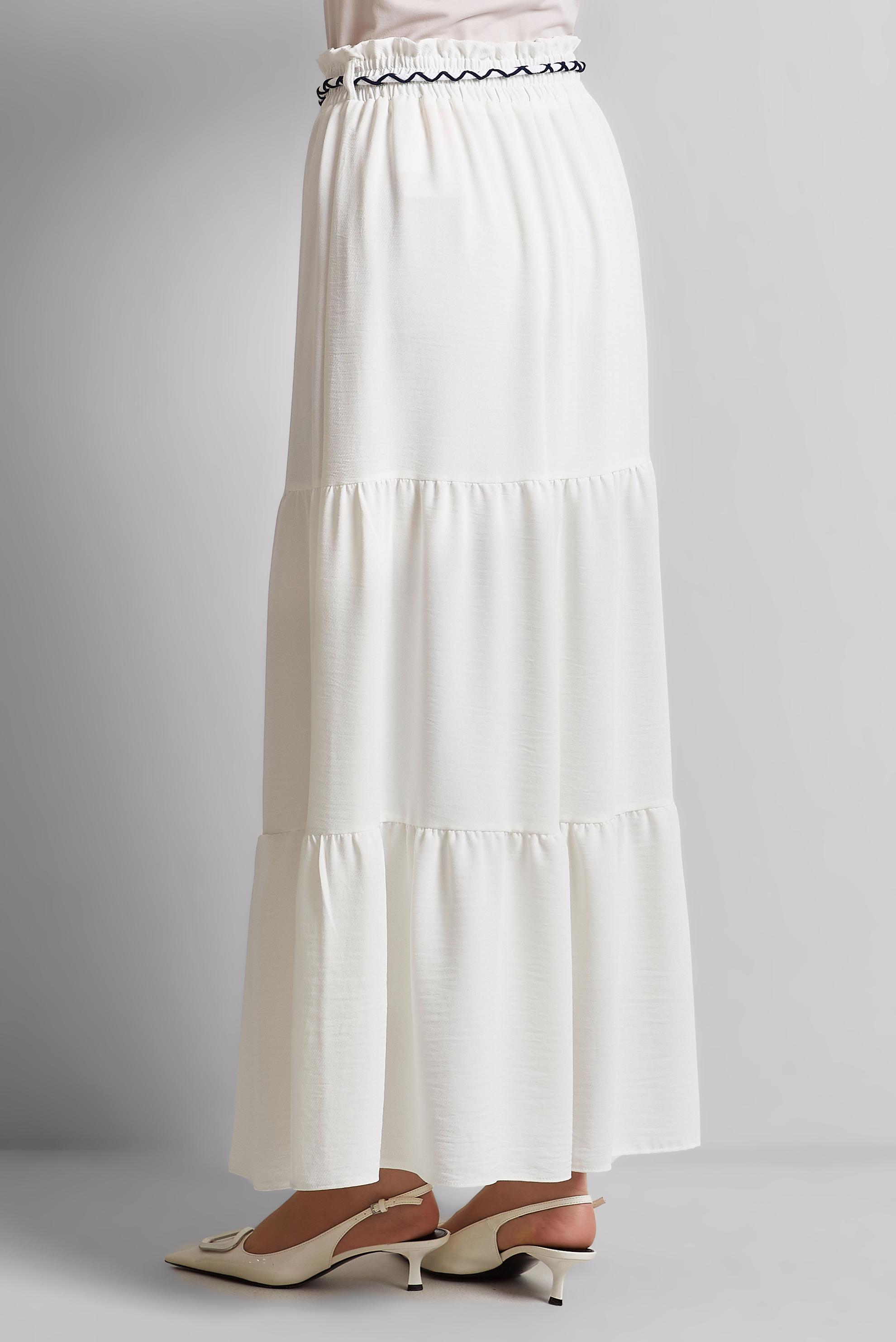 Tesettür giyim BEYAZ BAĞCIKLI ETEK 60668