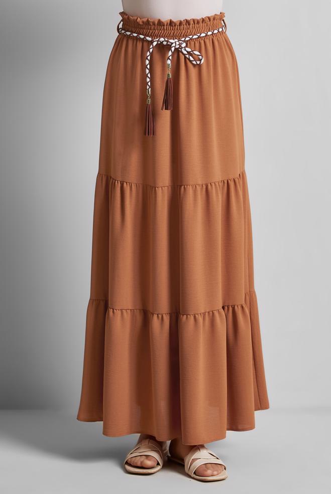 Hijab-Kleidung TABA GEBUNDENER TAILLENROCK 60668 - ALVİNA