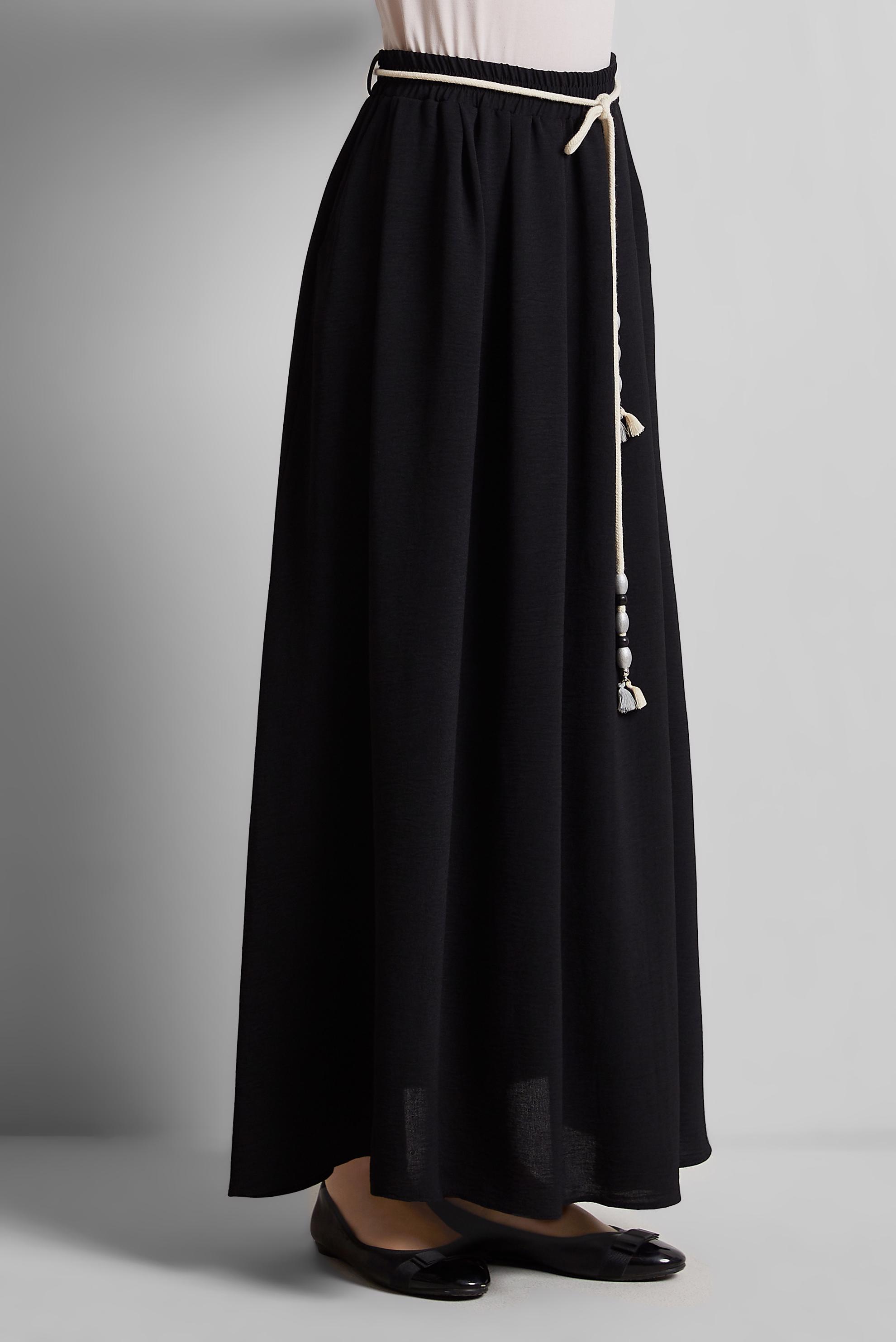 Vêtements hijab NOIR JUPE NOUÉE À LA TAILLE 60669