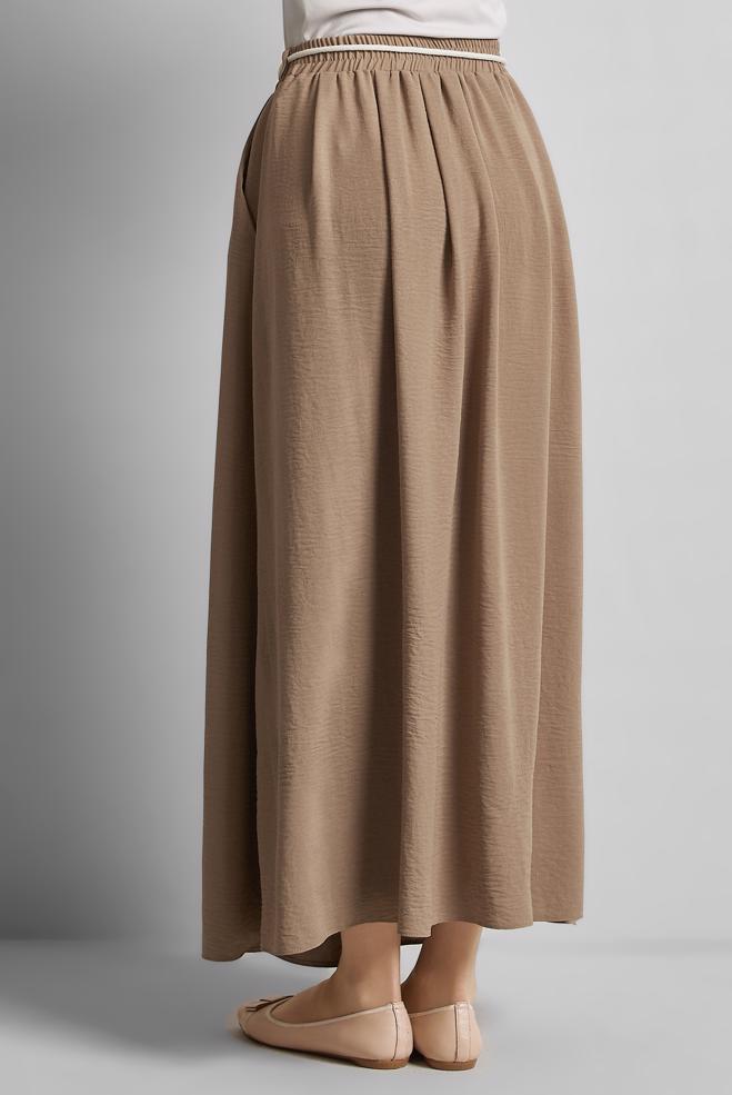 Hijab-Kleidung BRAUN GEBUNDENER TAILLENROCK 60669 - ALVİNA