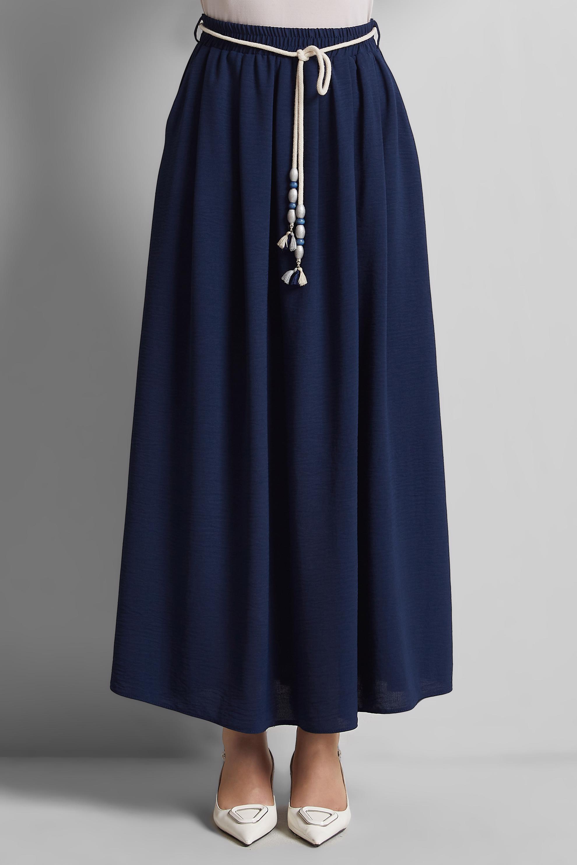 Vêtements hijab BLEU MARINE JUPE NOUÉE À LA TAILLE 60669