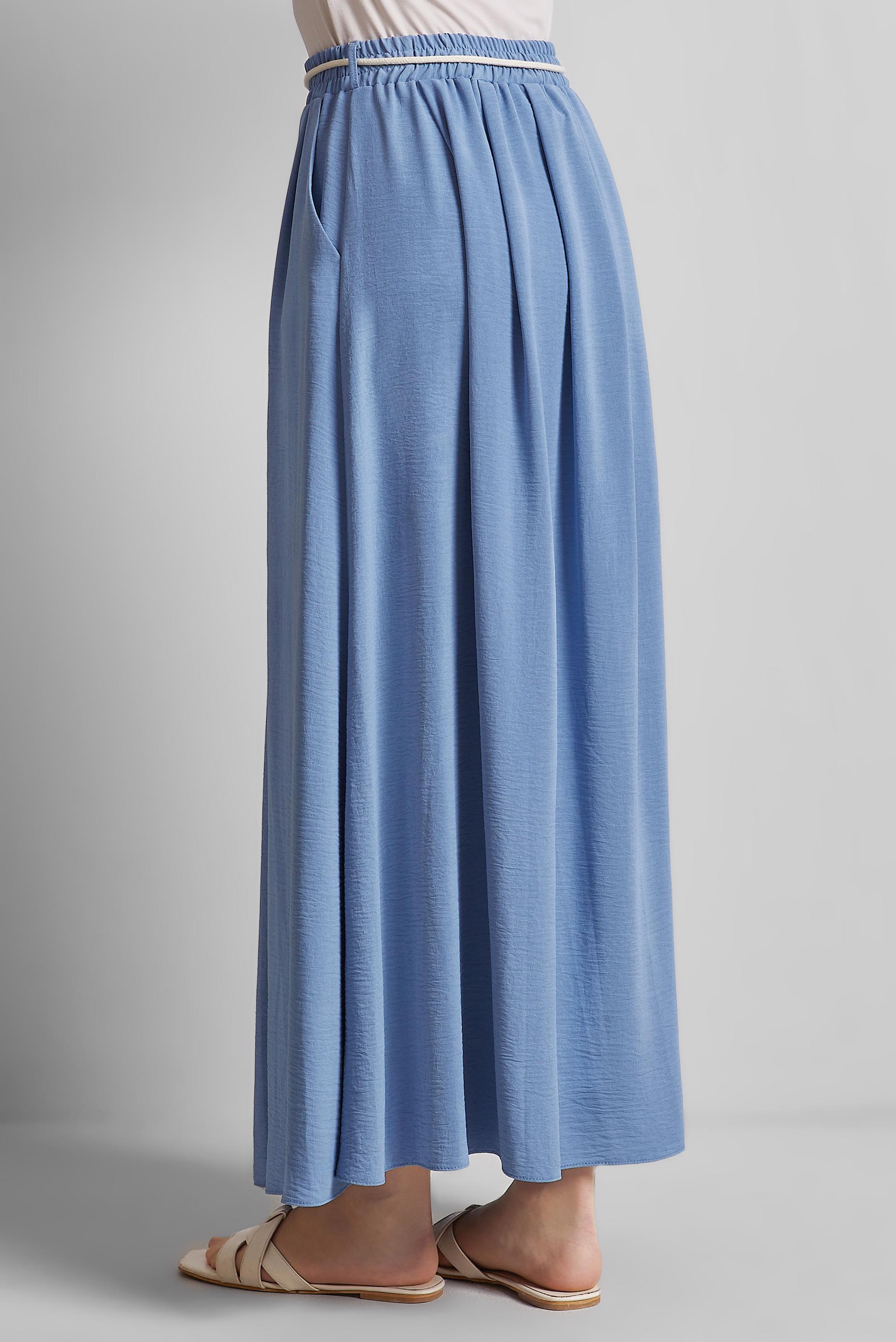 Tesettür giyim MAVİ BELİ BAĞCIKLI ETEK 60669