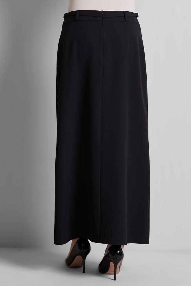 Hijab-Kleidung SCHWARZ ROCK MIT GÜRTEL 60670 - ALVİNA