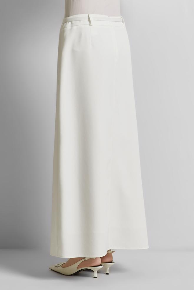 Hijab-Kleidung WEISS ROCK MIT GÜRTEL 60670 - ALVİNA