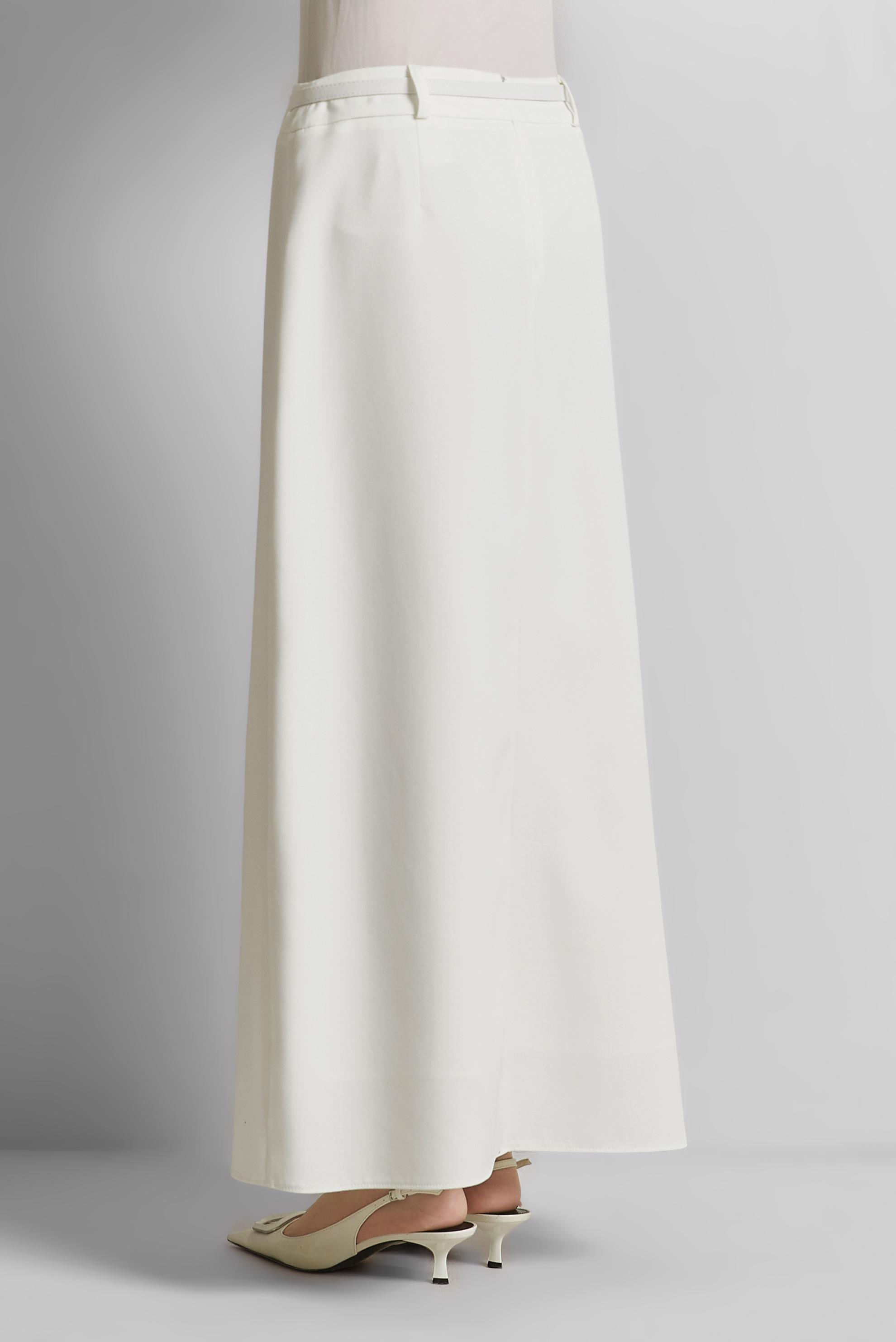 Tesettür giyim BEYAZ KEMERLİ ETEK 60670