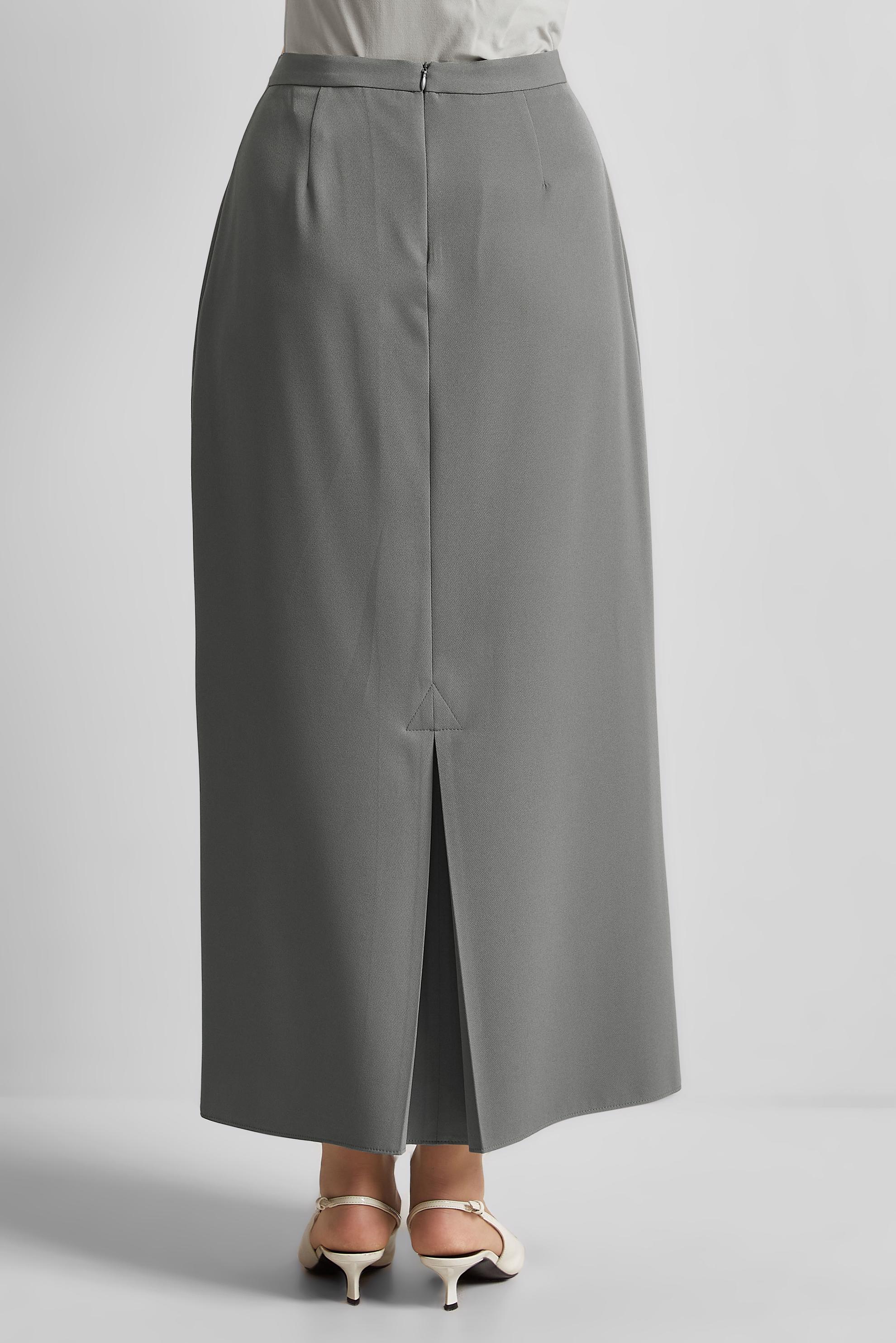 Tesettür giyim GRİ DÜZ KESİM ETEK 60671