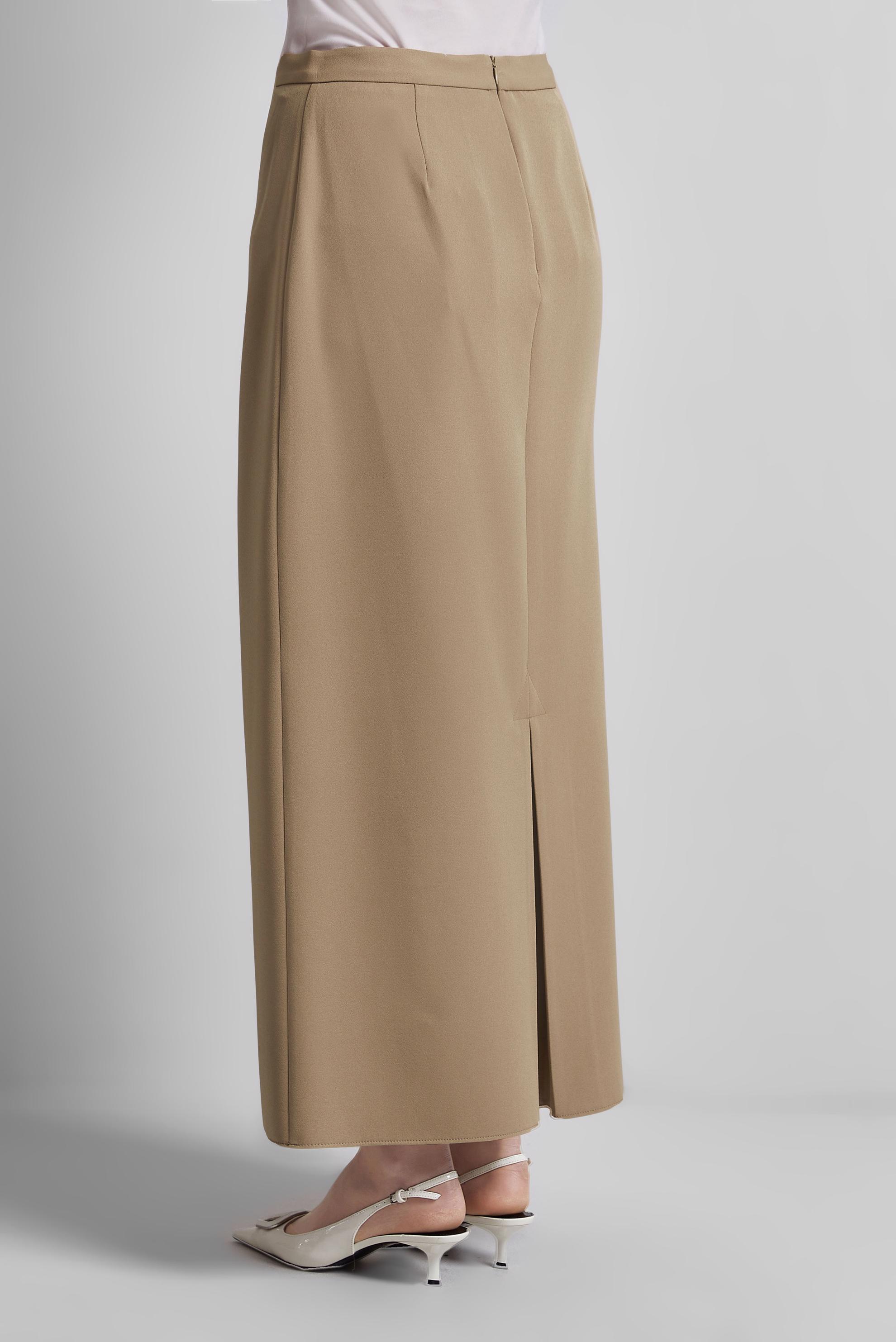 Tesettür giyim KAHVE DÜZ KESİM ETEK 60671