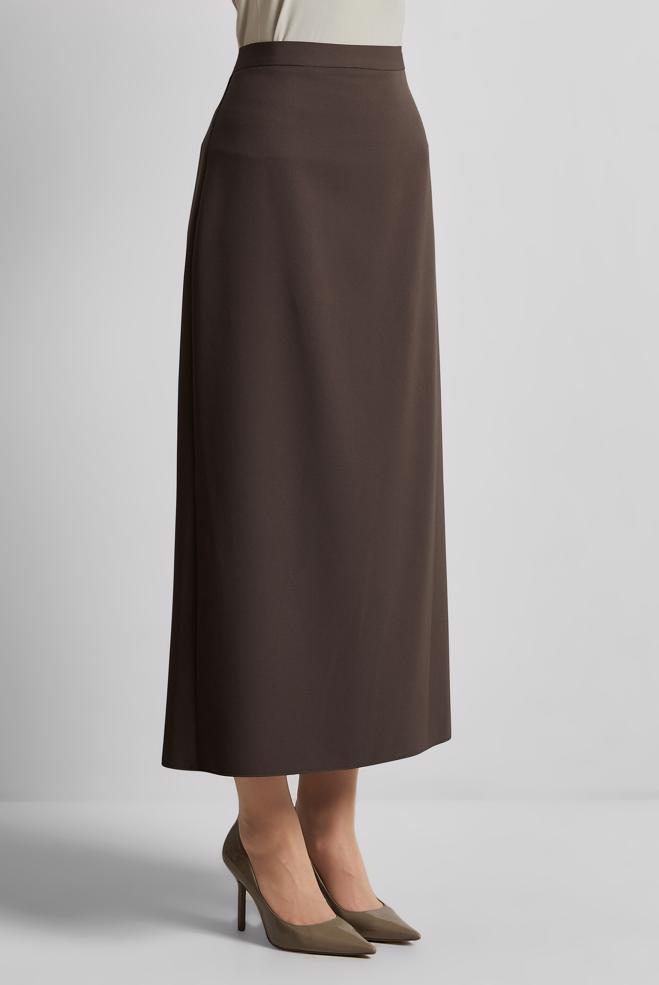Hijab-Kleidung BRAUN GERADER ROCK 60671 - ALVİNA