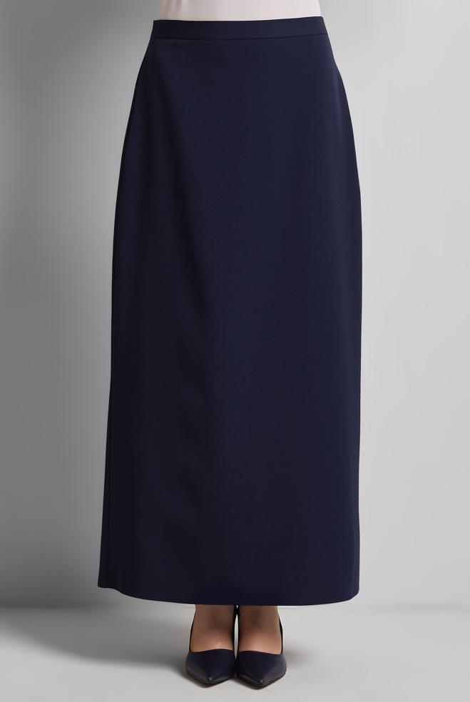 Hijab-Kleidung NAVY BLAU GERADER ROCK 60671 - ALVİNA