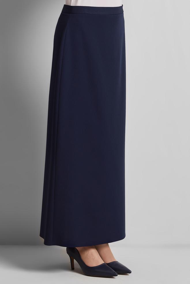 Hijab-Kleidung NAVY BLAU GERADER ROCK 60671 - ALVİNA